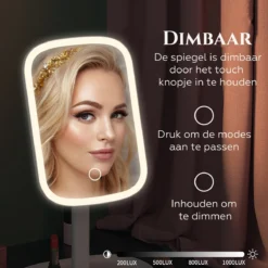 HighHome - Make Up Spiegel Met Led Verlichting - Inclusief 10x Spiegel - 3 Warmtes - 360 °C Draaibaar -RHRQuality winkel 1200x1200 611