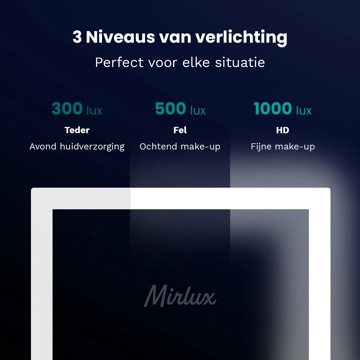 Mirlux Hollywood Spiegel Met Verlichting - Make Up - Visagie - Dimbaar LED Lampen Licht - Zwart 4 Mirlux Hollywood Spiegel Met Verlichting - Make Up - Visagie - Dimbaar LED Lampen Licht - Zwart - Afbeelding 4