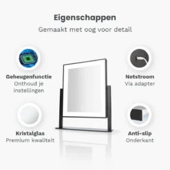Mirlux Hollywood Spiegel Met Verlichting - Make Up - Visagie - Dimbaar LED Lampen Licht - Zwart 14 Mirlux Hollywood Spiegel Met Verlichting - Make Up - Visagie - Dimbaar LED Lampen Licht - Zwart -RHRQuality winkel 1200x1200 625