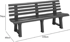Casaria Tuinbank Orchidea – Kunststof/240kg Belastbaar – Antraciet -RHRQuality winkel 1200x712