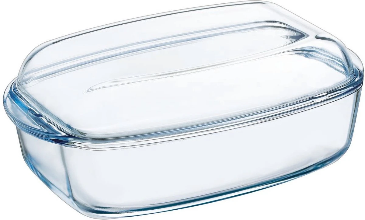 Pyrex - Essentials Schaal Rechthoek Met Deksel 6,5 Liter - Transparant 2 Pyrex - Essentials Schaal Rechthoek Met Deksel 6,5 Liter - Transparant - Afbeelding 2