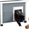 MyMax Kattenhuis - Hout - Openslaand Bitumen Dak - Kattenhuis Voor Buiten - Kattenhok - Kattenhuisje Hout - Grijs - 57*45*43CM