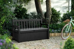 Keter Eden Garden Bench Opbergbank - 265L - 140x60x84cm - Zwart/Grijs -RHRQuality winkel 1200x800 49
