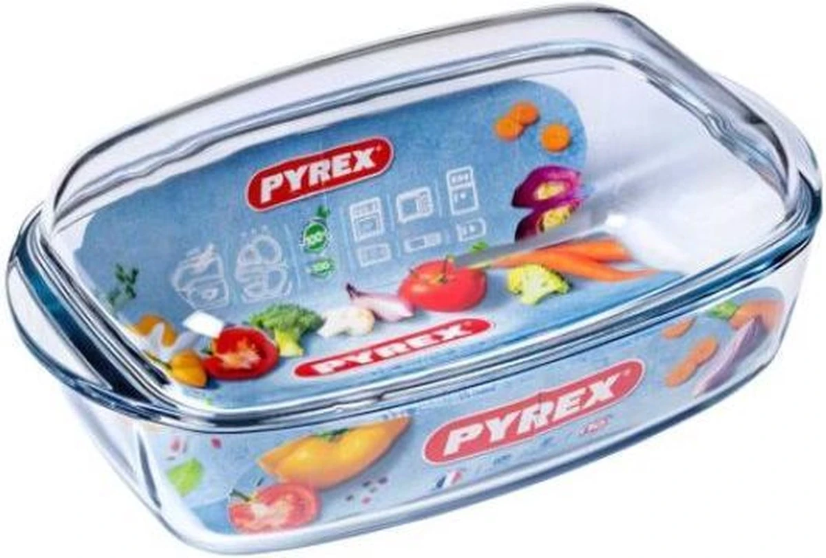 Pyrex - Essentials Schaal Rechthoek Met Deksel 6,5 Liter - Transparant 3 Pyrex - Essentials Schaal Rechthoek Met Deksel 6,5 Liter - Transparant - Afbeelding 3