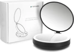 Navaris 1x/5x Vergrotende Make-up Spiegel - Compacte Opvouwbare Kap- En Reisspiegel - Led-verlichte Dubbelzijdige Make-upspiegel - Zwart -RHRQuality winkel 1200x847 1