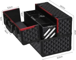 Make-upkoffer, Kapperskoffer, Cosmeticakoffer, Lege Nagelkoffer, Multikoffer, Afsluitbaar Voor Nageldesign/massageolie/fotoapparatuur, 34,7 X 22,2 X 25 Cm , Volledig Zwart HM-YAHEE-411233 -RHRQuality winkel 1200x946 4
