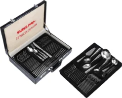 Swiss Pro+ Bestekset In Koffer-72 Delig-12 Persoons-Zwitsers Kwaliteit-Complete Set-100% Roestvrijstaal-Modern -RHRQuality winkel 1200x967