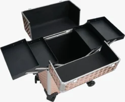 Koffer Gouden Kleur | Beautycase / Beautykoffer / Trolley Van Aluminium - 8 Wielen - Kapper Koffer - Tattoo Koffer - Nagel Koffer - Make-up Koffer -RHRQuality winkel 1200x979