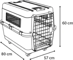 Flamingo - Hondentransportbox Nomad - L - Grijs - 57 X 80 X 60 Cm -RHRQuality winkel 1200x991