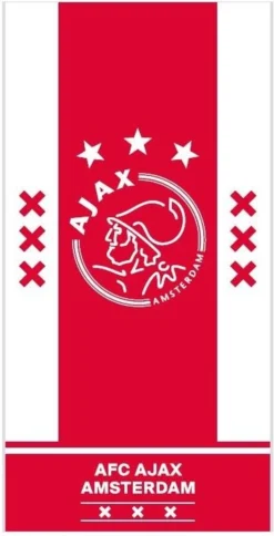 Ajax® Ajax- Handdoek Wit Rood Wit AFC Ajax 50x100cm
