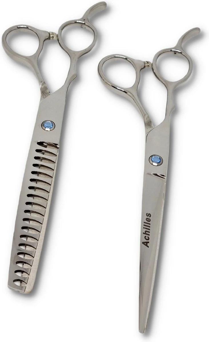 Achilles Linkshandig Professionele 7-Delig Scharenset Hond - Honden Schaar - Effileerschaar Hond 2 Achilles Linkshandig Professionele 7-Delig Scharenset Hond - Honden Schaar - Effileerschaar Hond - Afbeelding 2