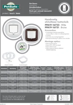 PetSafe 300 Deluxe Kattenluik - M - Ø 25.2 Cm - Wit -RHRQuality winkel 831x1200