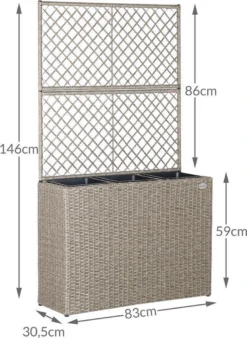 Casaria Polyrattan Bloembak – 3 Bakken Klimophek - Crème -RHRQuality winkel 876x1200 2