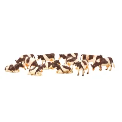 Kids Globe 571968 - Roodbonte Koeien 12 Stuks 1:32